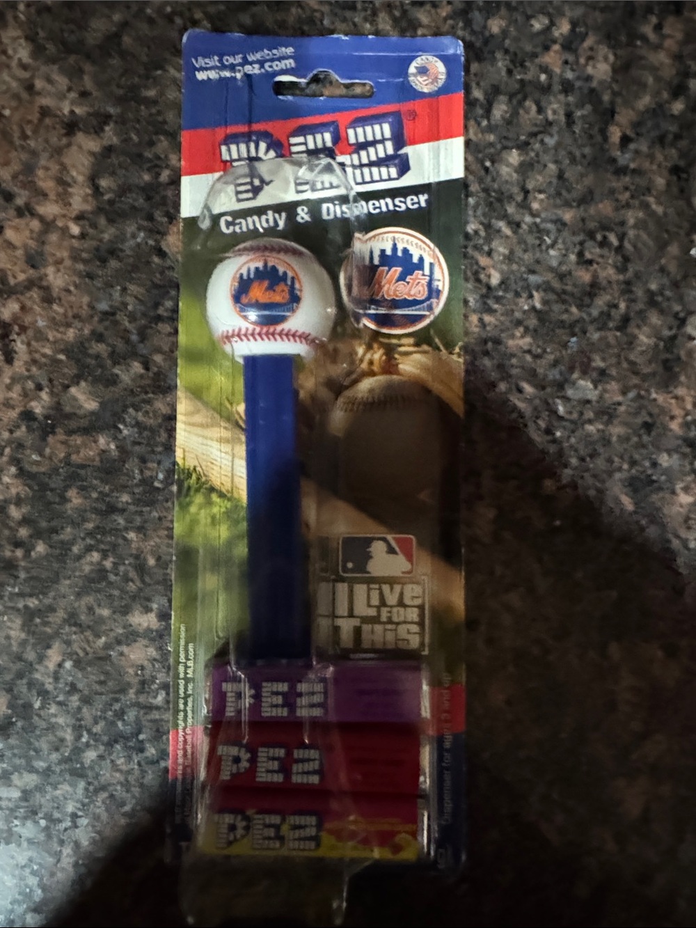 New York Mets Baseball  PEZ Candy Dispenser - Blue